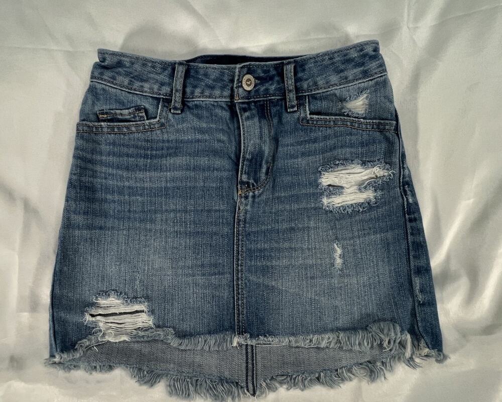 Hollister Denim Jean Blue Skirt Womens Size 00